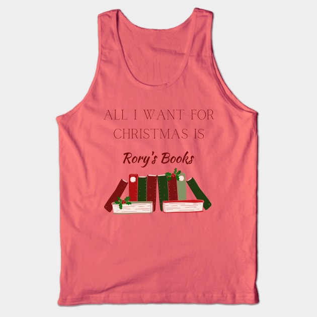 All I Want for Christmas is Rory's Books-Dark Tank Top by Gilmore Book Club